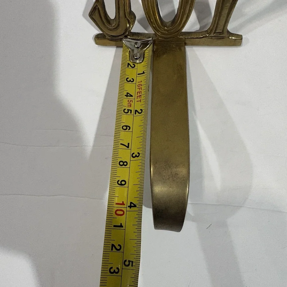 Vintage Brass Christmas Stocking Hangers Lot Of 2 Noel Joy 4